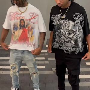 Camiseta de hombre OEM personalizada, de corte holgado y extragrande, con efecto desgastado, lavado ácido, estilo vintage, informal, de manga corta - Product Image 6