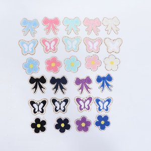 แพทช์สำหรับถุงเสื้อผ้าแผ่นติดกาวติดโบว์ผีเสื้อแผ่นปักลายดอกไม้ - Product Image 1