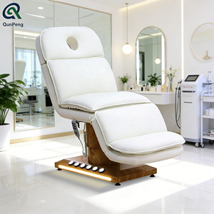 Qunpeng vente chaude Base de Grain de bois pédale électrique beauté <span class=keywords><strong>Spa</strong></span> Table de Massage Salon cils meubles pliants <span class=keywords><strong>avec</strong></span> lumière - Product Image 2