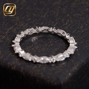 Anillo de Eternidad con Diamante de Laboratorio Corte Marquesa, Anillo de Plata Sólida 925 para Mujer, Joyería de Moda Diaria, Anillo de Boda, Anillo de Tendencia, Venta al por Mayor - Product Image 2