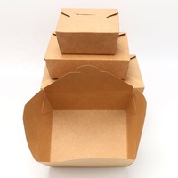 Récipient de restauration rapide en papier kraft écologique jetable 1000ml/1100ml/1300ml Boîte à emporter pour salade de nouilles à sushi et plus