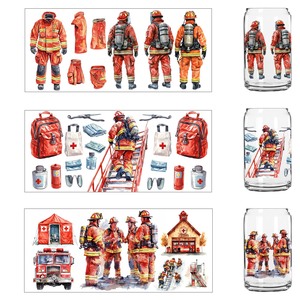 Autocollant d'impression UV DTF sur le thème des super-héros pompiers, vente en gros, conception personnalisée, transfert UV DTF, enveloppe de tasse à <span class=keywords><strong>café</strong></span> en verre UV DTF de 16 oz - Product Image 3