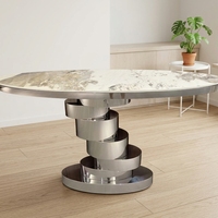 Vitrine d'exposition d'art avec briques argentées et base en acier inoxydable ; Table console de contrôle ; Table rectangulaire décorative