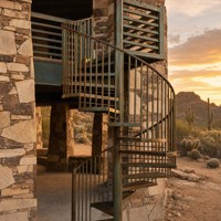 Escalier en spirale extérieur moderne pour espaces extérieurs avec structure innovante et concept de design haut de gamme