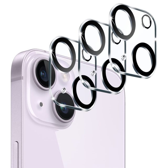 VMAX 3pcs Pack 3D 2Pcs Camera Protector for iPhone 17 16 15 14 Full Lens Protective Glass for iPhone 11 12 13 Pro Max 13 12 Mini