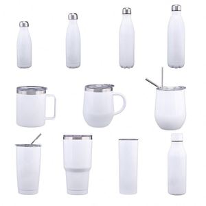 Gobelets isothermes fins en acier inoxydable de 20 oz (600 ml) vierges, personnalisables en usine, pour sublimation, avec couvercle et paille - Product Image 1
