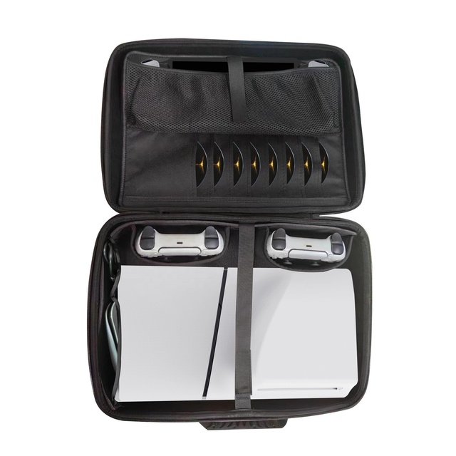 KJH-P5D-010 EVA Zipper Travel Bag for PS5 Slim Console Storage Bag Accessories Carrying Case