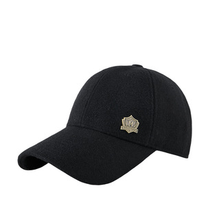 Gorra de Béisbol para Mujer, Forrada de Felpa, Negra, Cálida, Resistente al Viento, Protección Solar, para Otoño e Invierno, para Cabezas Grandes - Product Image 1