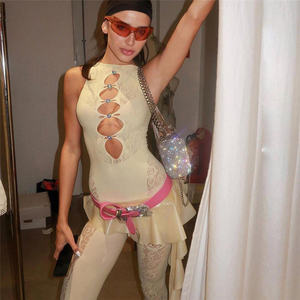 Tuta Intera Aderente da Donna Kliou W22Q23390, Jumpsuit <span class=keywords><strong>Sexy</strong></span> Trasparente all'Ingrosso, <span class=keywords><strong>Abbigliamento</strong></span> Boutique - Product Image 5