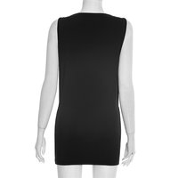 Robe mini moulante sexy pour femme, unie, à œillets, col rond, sans manches, pour soirées club et événements estivaux