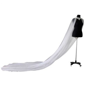 <span class=keywords><strong>Voile</strong></span> de <span class=keywords><strong>mariée</strong></span> de luxe QUEENS GOWN, entièrement brodé à la main avec des fleurs 3D en cristal et perles, châle <span class=keywords><strong>cape</strong></span> long et fluide en ivoire - Product Image 6
