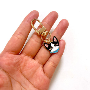 Sẵn sàng để tàu dễ thương Con Chó Nhỏ kim loại Keychain vàng mạ mềm men kim loại móc chìa khóa mặt dây chuyền móc áo - Product Image 2