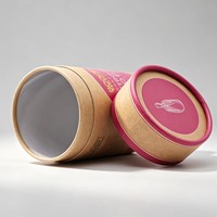 Tube en papier kraft personnalisé avec logo, doublure en aluminium alimentaire, emballage pour contenants de poudre, capsules, bonbons gélifiés