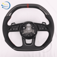 Volant de direction en fibre de carbone forgée, chauffant et vibrant, pour Audi A3 A4 A4L S4 RS4 A5 S5 RS5 A6L A7 Q3 Q5 Q5L Q7