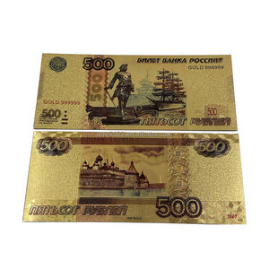 高品质俄罗斯500 5000塑料货币24k金箔电镀钞票现货 - Product Image 2