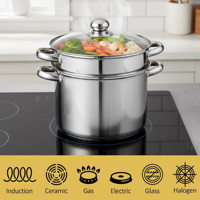 Ensemble de cuisine multifonctionnel en acier inoxydable : marmite à pâtes, à soupe, à bouillon, avec insert perforé pour passoire et cuiseur vapeur