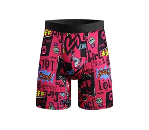 Men's Long Leg Mid-Rise Stretch Silk Knitted Underwear Washable Marks <strong>Novelty</strong> Printed Briefs <strong>Boxers</strong> Fashion Letters Mid-Rise - Product Image 3