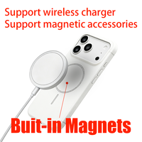 Étui de téléphone à charge sans fil pour iPhone 15 Pro Max, étui magnétique pour téléphone portable, design tendance pour Samsung S25