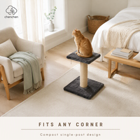 Griffoir pour chat en sisal, corde en sisal naturelle, plateforme en peluche douce, base carrée stable pour chats d'intérieur