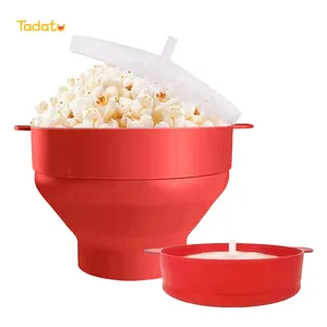 Homemade DIY Heat Resistant Collapsible Popcorn Bowl Microwave Silicone Popcorn Popper Bucket