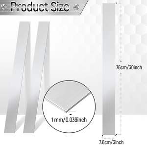 2 Pezzi di Profili Decorativi in Acciaio Inox Spazzolato, Lamiera Metallica per Finiture, Strisce di Riempimento per Fessure - Product Image 3