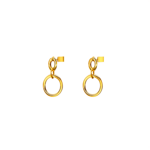 Boucles d'oreilles pendantes classiques pour femmes, avec perle, plaquées or PVD, en acier inoxydable 316L, durables et résistantes - Product Image 2