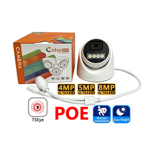 กล้องวงจรปิดโดม PoE ความละเอียด 4MP 5MP 8MP ภาพสีเต็มรูปแบบในเวลากลางคืน ตรวจจับความเคลื่อนไหวของมนุษย์ มุมมองกว้าง พร้อมไซเรนในตัว รองรับ H.265 - Product Image 1