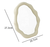 Miroir de Maquillage de Bureau Pliable Personnalisé Style Crème, Réglable, Simple Face, pour Coiffeuse, Forme Irrégulière Mignonne