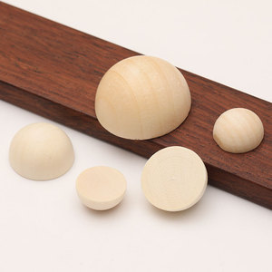 ลูกปัดไม้ทรงครึ่งวงกลม สีธรรมชาติ แบบแบน สำหรับทำเครื่องประดับ 930 - Product Image 1