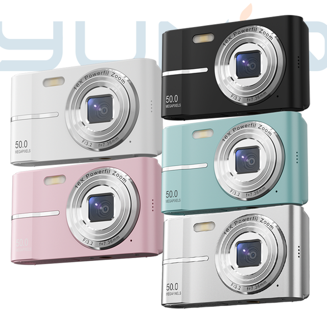 Yuniq Children's Mini Digital Camera Optical Zoom Wide Angle Anti-Shake Compact 4K CMOS Sensor MicroSD M03
