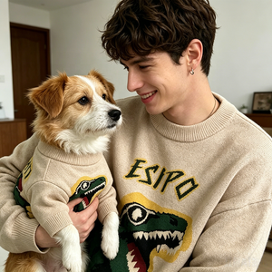 2026 Trend Matching Owner and Pet Sweaters Minimalist Chic Urban Style Classic Everyday Essential Cartoon <strong>Jumper</strong> Swear - Product Image 2