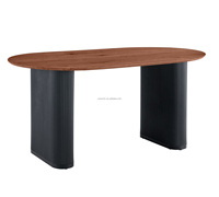 Ensemble de table à manger en MDF fixe pour 4 Europe Table à manger design Base en métal noir Assemblé Petite table à manger extensible