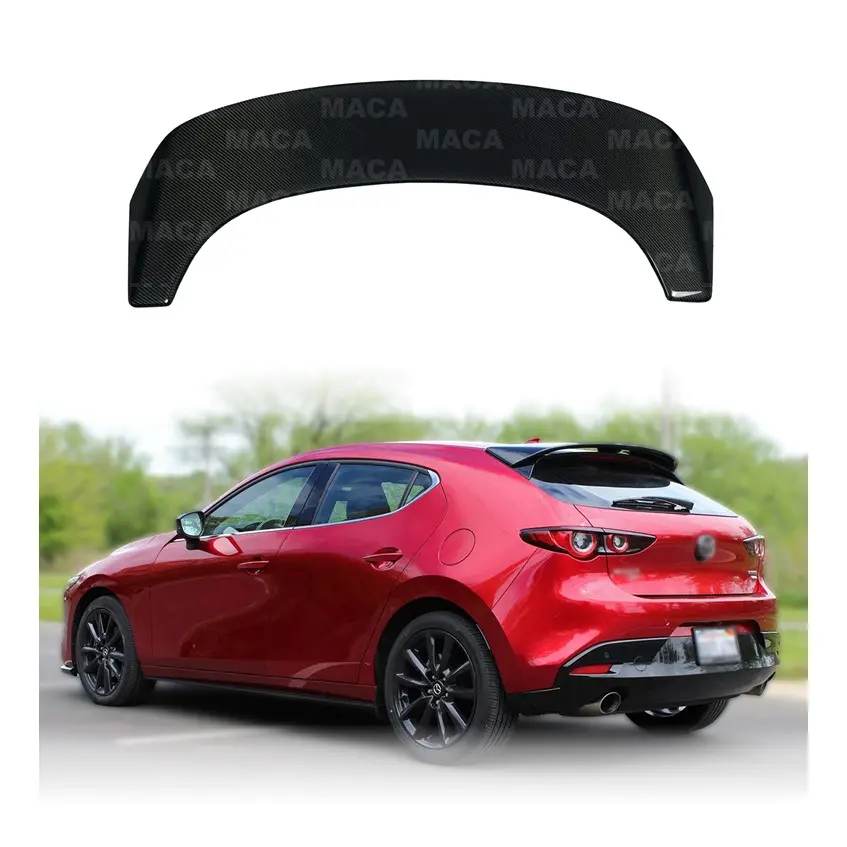 Sợi carbon cao cấp MS phong cách động cơ phía sau mái Spoiler cho Mazda 3 Sedan 5dr Hatchback 2020-2023