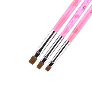 KADS <b>Nail</b> Brush Pen UV Gel Painting BrushNail Flat Crystal Brush 4 6 8 Sizes Nylon Bristle Pink Handle <b>Nail</b> Art Painting Tool - Product Image 3