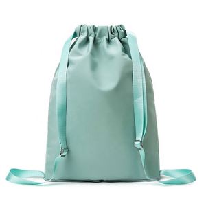 Custom Embroidery logo Waterproof Eco-Friendly Gym <b>Drawstring</b> <b>Backpack</b> Nylon Polyester 210D Folding <b>Backpack</b> with Wet Pocket - Product Image 5