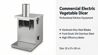 Commerciële elektrische automatische milieuvriendelijke roestvrijstalen groente- en fruitblokjes snijmachine voor huishoudelijk gebruik