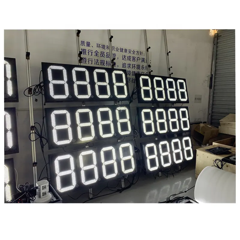 Wholesale waterproof digital 12inch led gas price sign board 7 segment for petrol station display