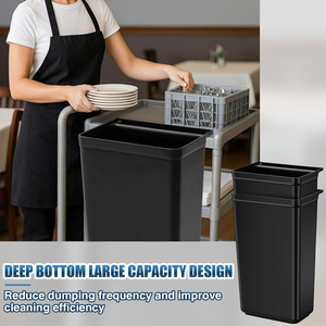 Premium Plastic <b>Refuse</b> <b>Bin</b> for Utility/Bussing Cart-Black Color - Product Image 3