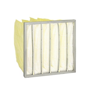 Filtres à air lavables OEM personnalisés en fibre de verre et synthétique pour unités de traitement d'air (UTA) de type poche/sac, F5-F9, 24x24x22, Fournisseur d'or pour fibres synthétiques CVC - Product Image 1