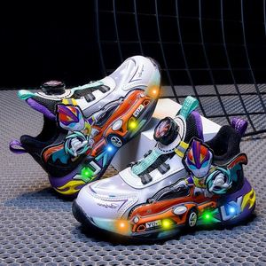 รองเท้าวิ่งเด็กแบบสวมใส่สบาย น้ำหนักเบา ระบายอากาศได้ดี พร้อมไฟ LED สีสันสดใส คุณภาพสูง รองเท้ากีฬาเด็ก รองเท้าลำลองสไตล์เดินเล่น - Product Image 3