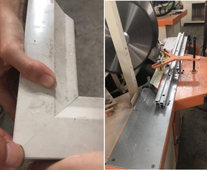 MJ355 алюминиевая 45 градусов mdf режущая машина угловая режущая Машина деревообрабатывающая двойная головка 45 градусов режущая машина алюминий - Product Image 6