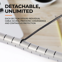 Tubo Espiral para Organización de Cables, Funda Protectora de Cables de PE para el Hogar, Oficina, PC, Gaming, Anti-Mordeduras