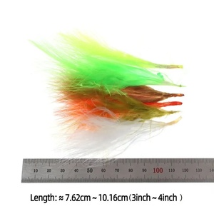 Penna colorata in piuma di marabù con piume di tacchino per sanguisuga lanosa - Product Image 2