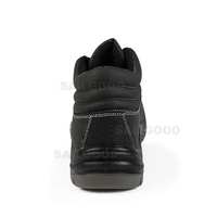 Bottes de sécurité Cowboy en cuir véritable pour hommes avec embout en acier et semelle solide en PU pour la protection des pieds