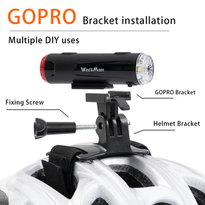 Lumière intégrée pour casque de vélo Wind&Moon, feux d'avertissement <span class=keywords><strong>avant</strong></span> et arrière pour le cyclisme nocturne, rechargeable, étanche - Product Image 4