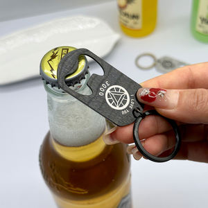 Stainless Steel Custom Logo Color Laser Printing Beer Bottle Opener <b>Personalized</b> Metal Key Chain Gift for Business - Product Image 1