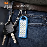 Lampe torche LED COB portable d'extérieur en ABS, mini lampe de poche haute intensité multifonction rechargeable pour camping, avec porte-clés