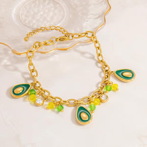 Collier pendentif avocat en acier inoxydable plaqué or 18 carats, bijou à thème fruit pour femme, cadeau, accessoire de mode - Product Image 2