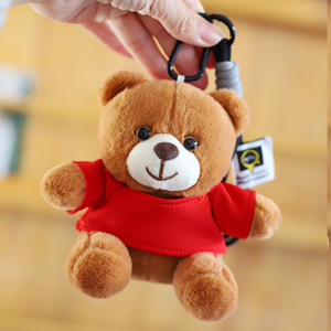 Vente en gros de porte-clés en peluche en forme d'ours en peluche personnalisé de 12 cm avec logo promotionnel, rembourrage en coton PP - Cadeau anti-stress - Product Image 3