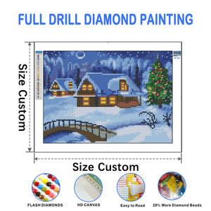 Kit Completo per Diamond Painting Fai-da-Te, Bellissimi Paesaggi Invernali con <span class=keywords><strong>Casa</strong></span>, Molto Popolare per Decorazioni Domestiche - Product Image 2